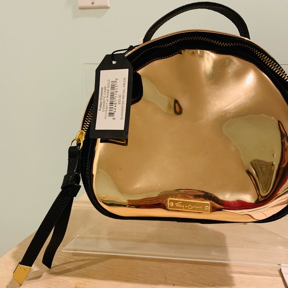 Cosmetic Case Foley + Corinna Rose Gold 8.5” Zippered - Picture 4 of 6